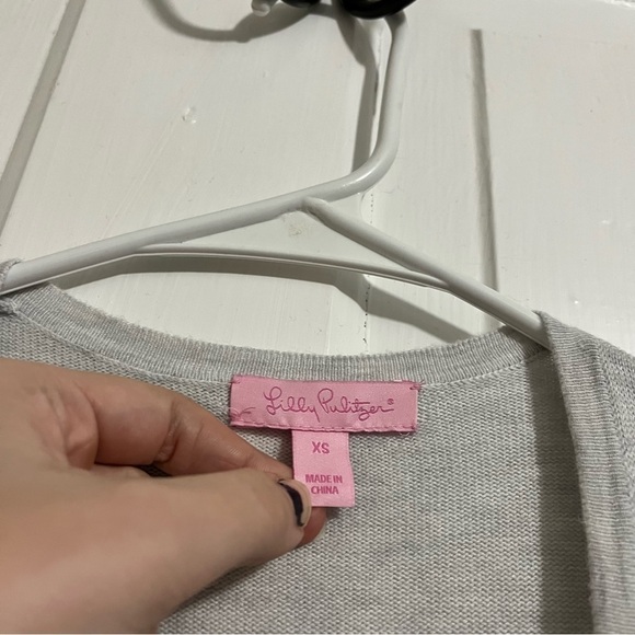 Lilly Pulitzer Dustin Cardigan Gray Cashmere Blend XS B - Picture 6 of 6